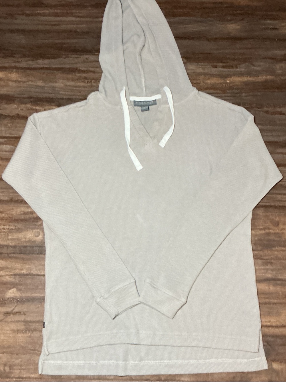 Free fly Hooded Waffle knit Size L